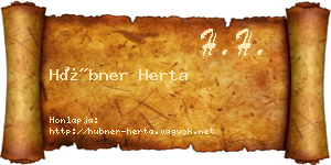 Hübner Herta névjegykártya